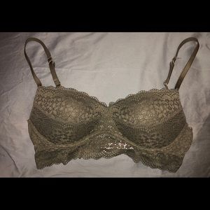 Lightly padded, sexy lace long-line bra.